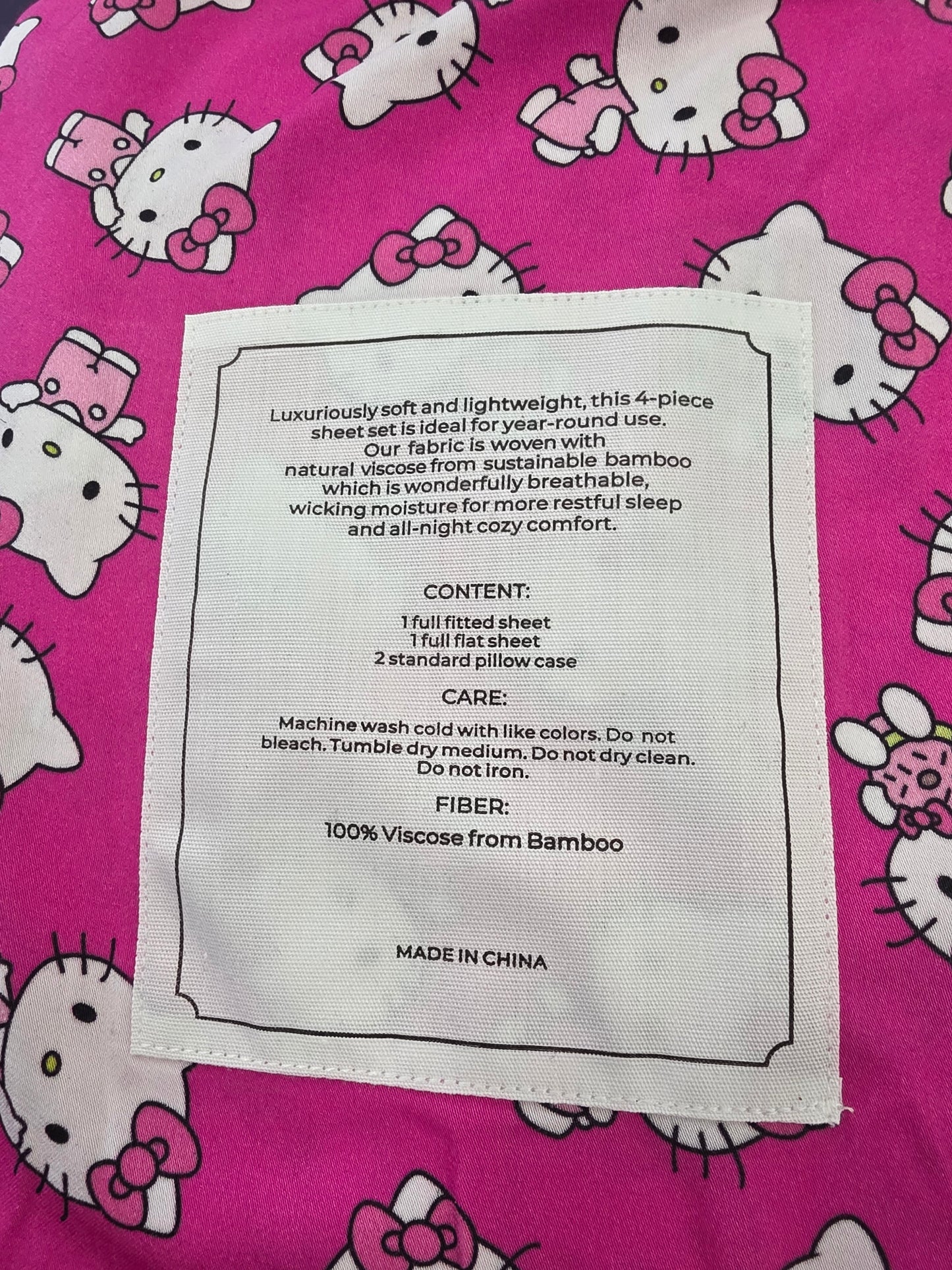 Hello Cutie Bamboo Full Sheet Set