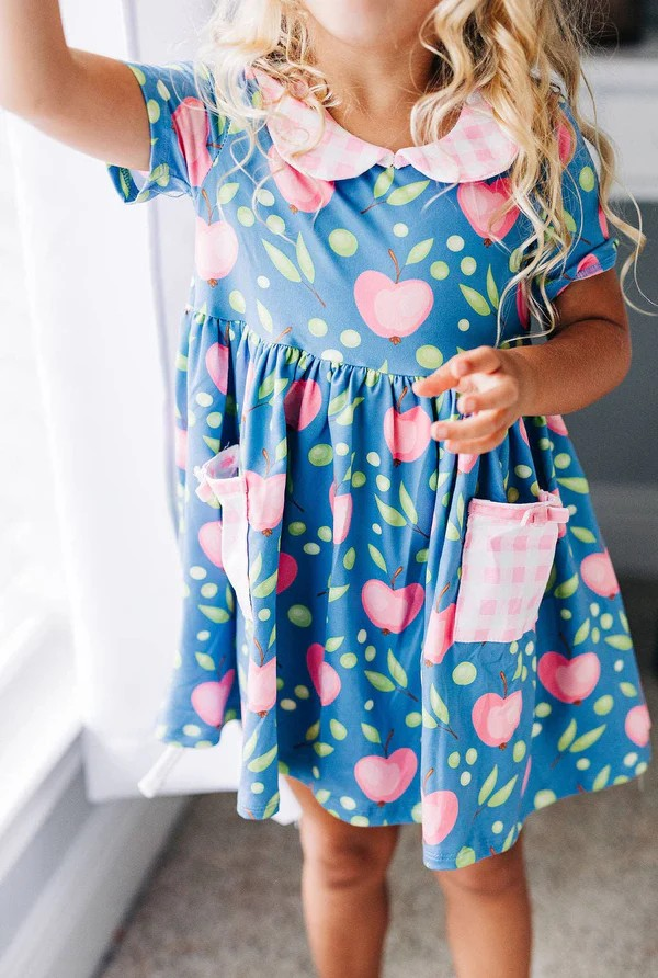 Pink Apples Twirl Dress