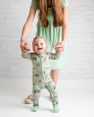 Vintage Toys  Convertible Bamboo Zipper Baby Pajamas