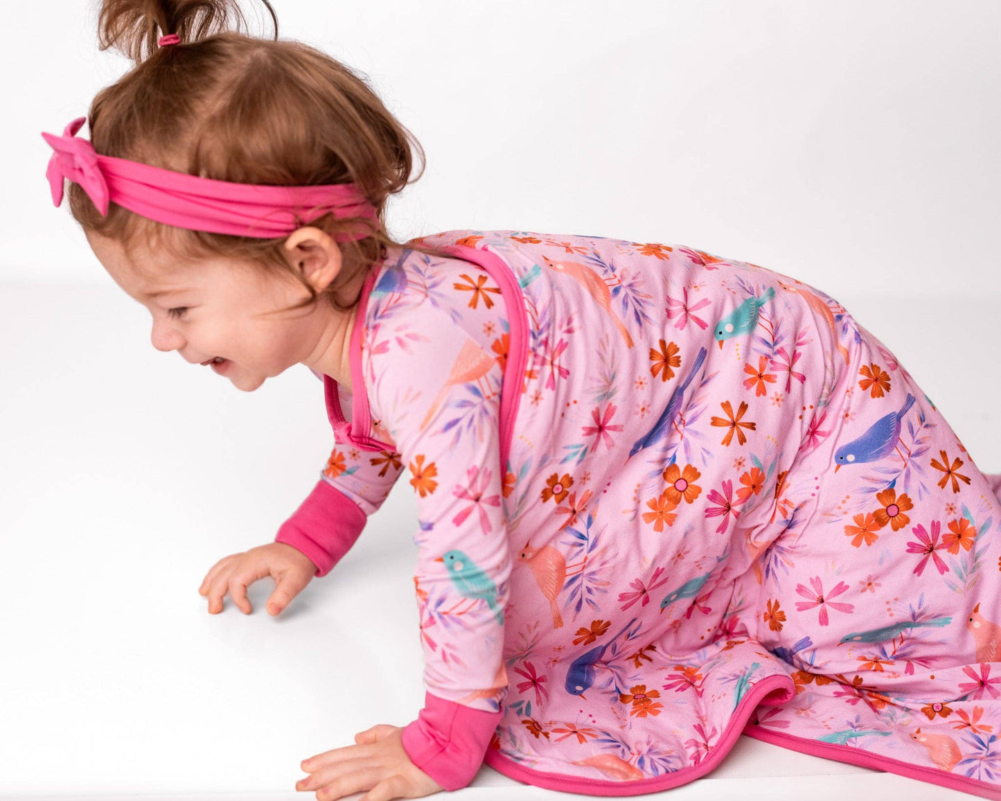 Blooming Birds Mini Quilted Bamboo Baby Blanket