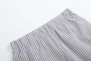 Blue Tractor Smocked Shirt and Gray Shorts Set
