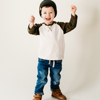 Green Raglan Baseball Tee