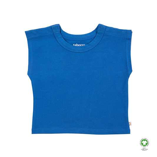 Royal Blue 100% Organic Cotton Short Sleeve Snappy Tee