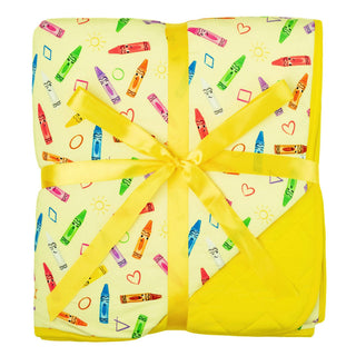 Crayon Crew Toddler Quilted Bamboo Blanket