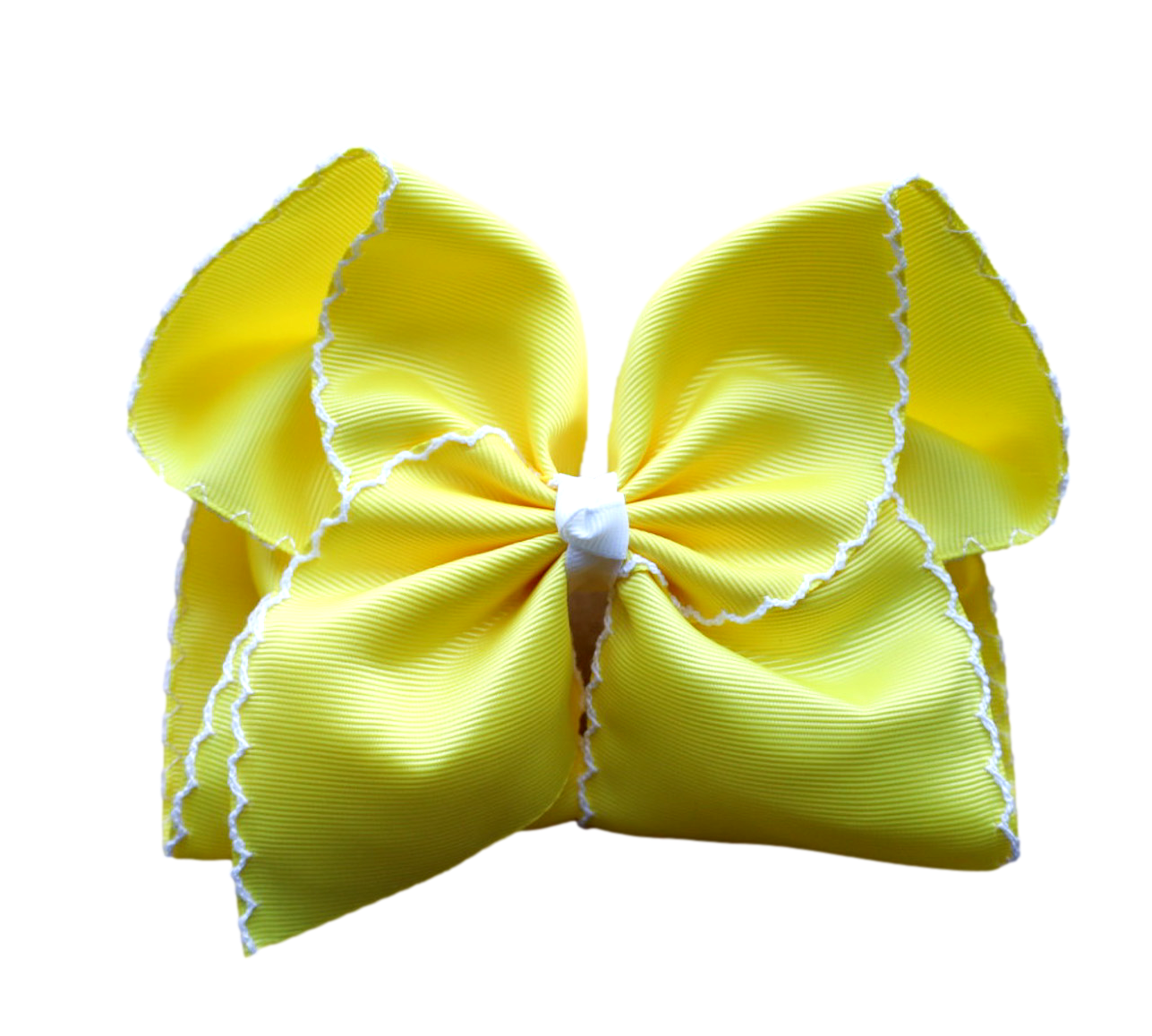 Yellow Moon Stitch Hair Bow