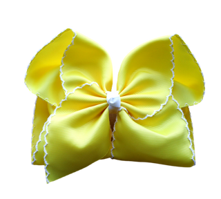 Yellow Moon Stitch Hair Bow