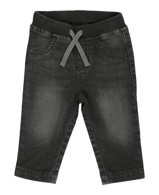 Boys Black Wash Pull-on Jeans