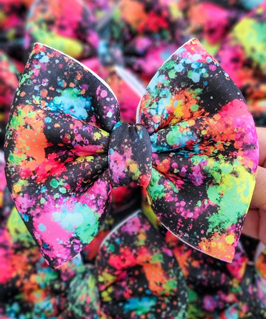 Neon Splatter Puffy Savannah Bow