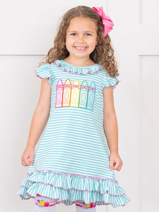 Color Me Happy Striped Crayon Dress