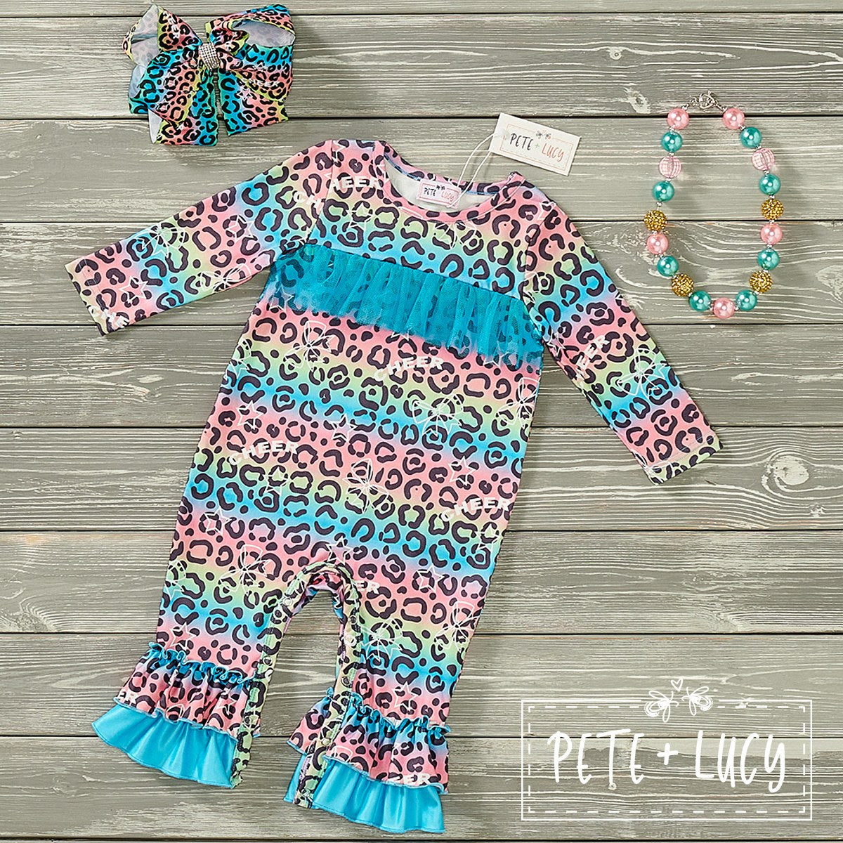 Bright Leopard Cheer Romper