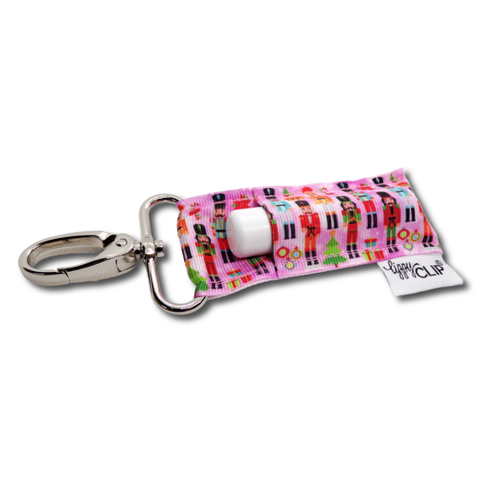 Nutcrackers on Pink LippyClip® Lip Balm Holder for Chapstick