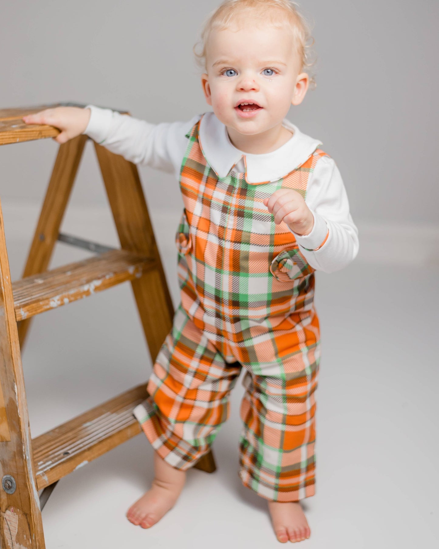 Autumn Plaid Boys' Jonjon & Knit Shirt Set