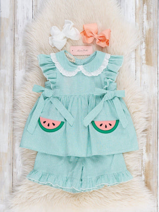 Watermelon Sweetie Ruffle Outfit