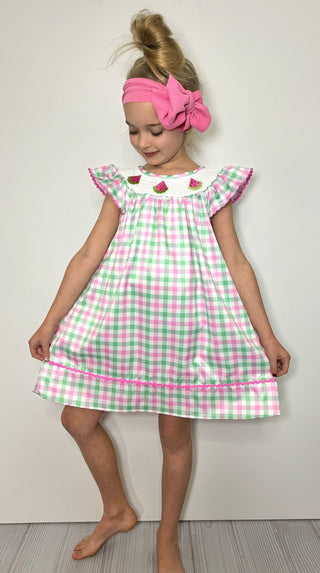 Watermelon Smocked Dress