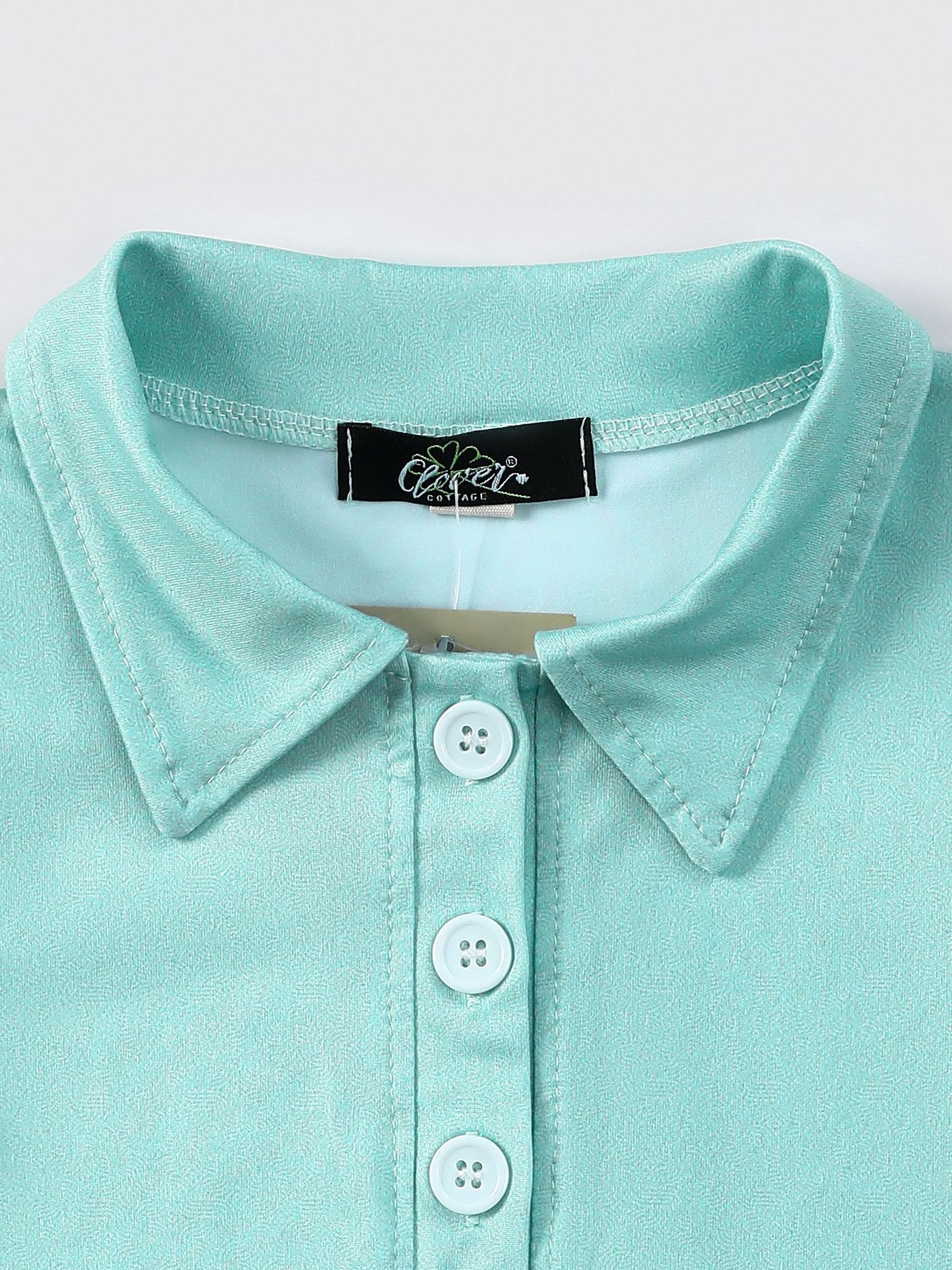 Green Geo Collar Shirt