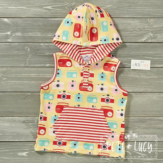 Retro Summer Boys Sleeveless Hoodie