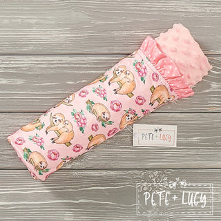 I Love Sloths Minky Blanket