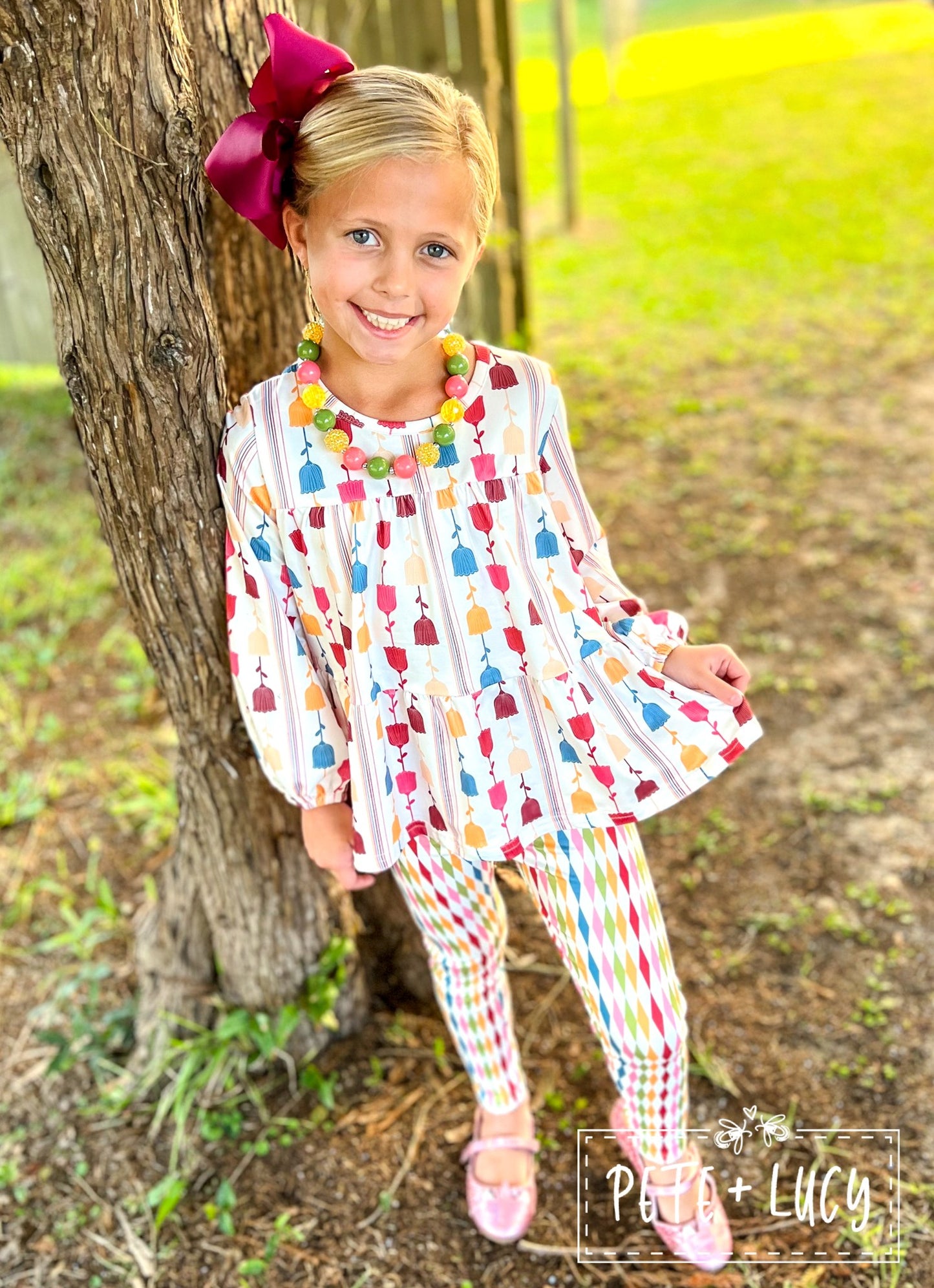 Retro Flowers Pants Set