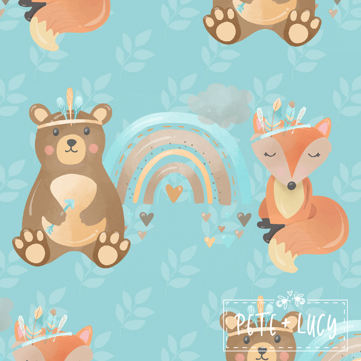 Native Forest Friends Suspender Dress with Matching Bow