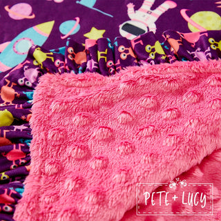 Colorful Space Minky Blanket