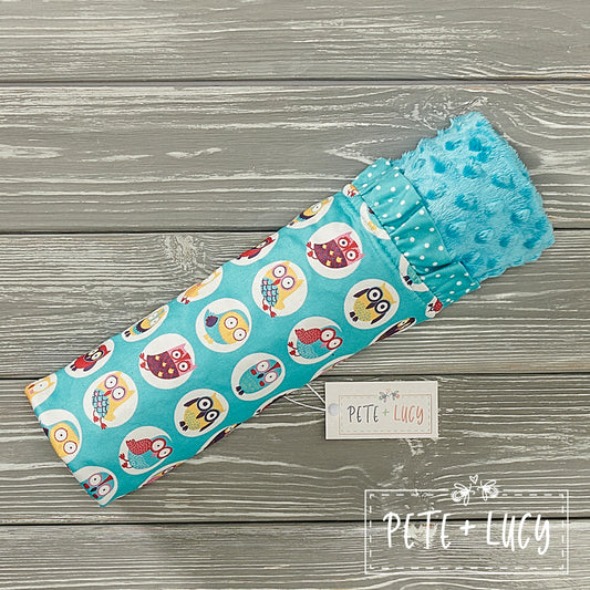 Vibrant Owls Minky Blanket