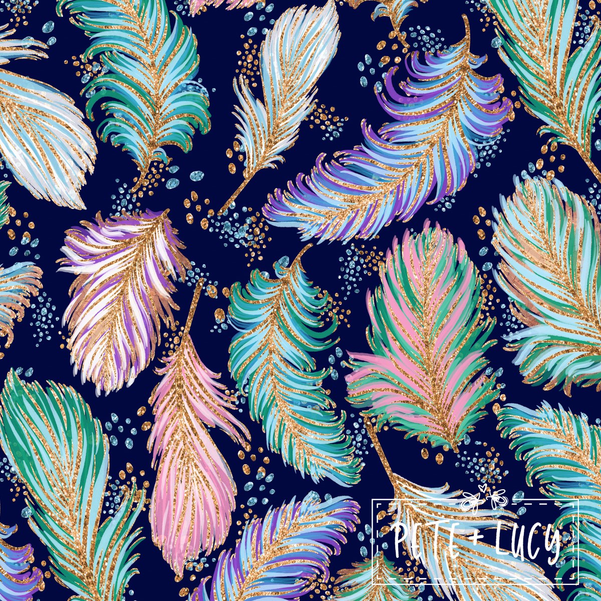 Boho Feathers Minky Blanket