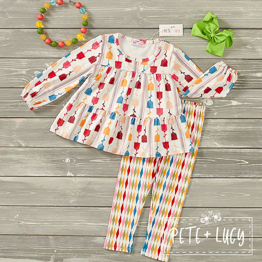 Retro Flowers Pants Set
