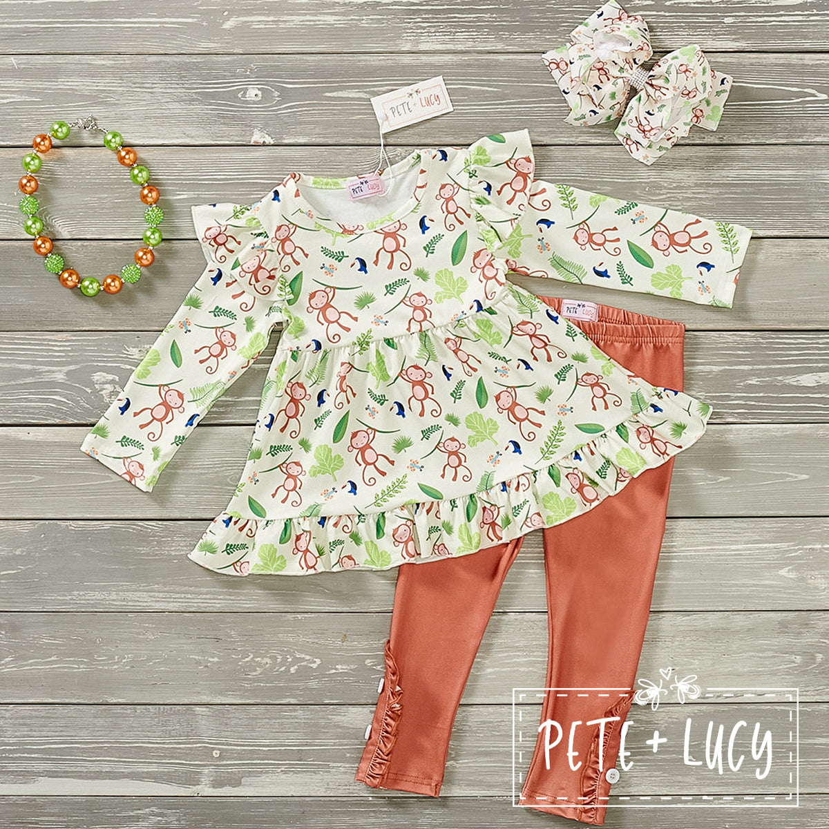Cute Monkey Pants Set