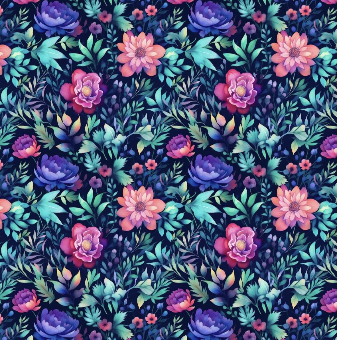Navy Blooms Pullover