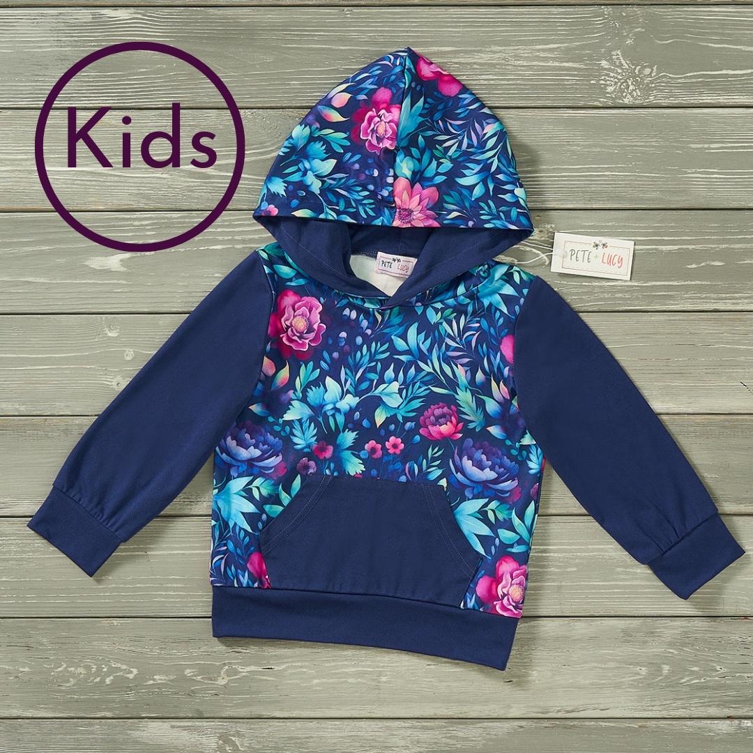 Navy Blooms Pullover