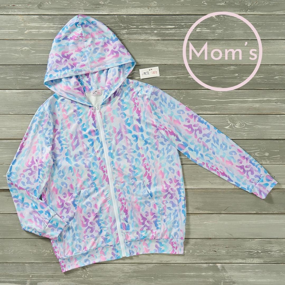 Iridescent Leopard Hooded Jacket for Mom