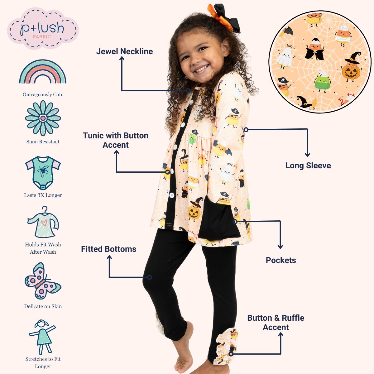 Candy Corn Costumes Pants Set