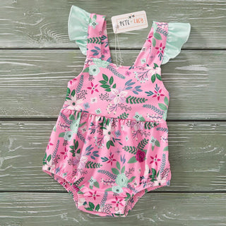 Raspberry Petals Romper