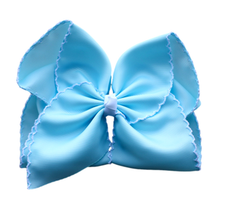 Light Blue Moon Stitch Hair Bow