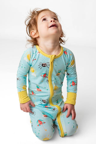 Spring Showers Bamboo Zipper Pajamas