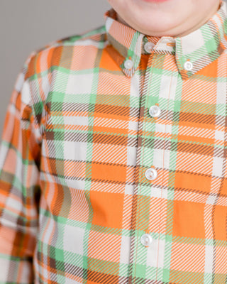 Autumn Plaid Boys Collared Button Down Shirt