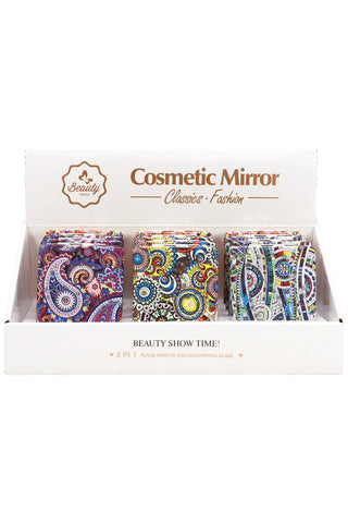 Boho Paisley Glitter Compact Mirror - 12 Pc