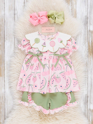 Watermelon Pops Embroidered Ruffle Outfit