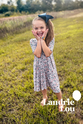 Muted Floral Twirl Bamboo Dress