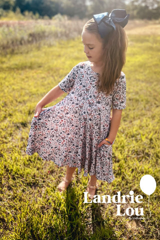 Muted Floral Twirl Bamboo Dress