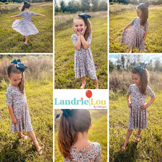 Muted Floral Twirl Bamboo Dress