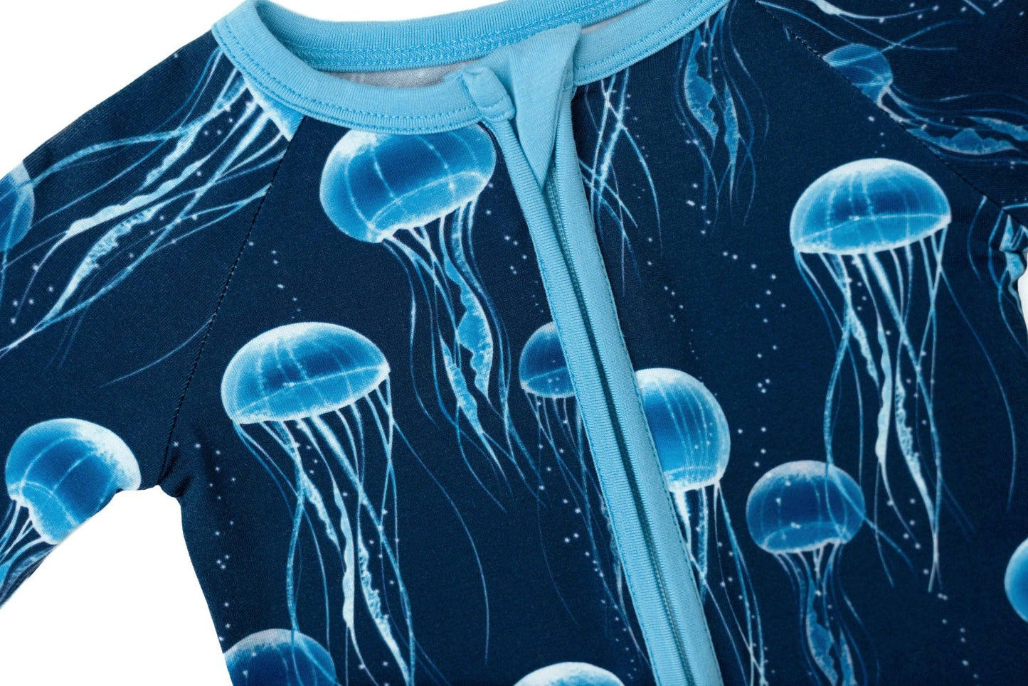 Blue Jellies Bamboo Zipper Pajamas