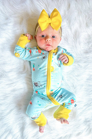 Spring Showers Bamboo Zipper Pajamas