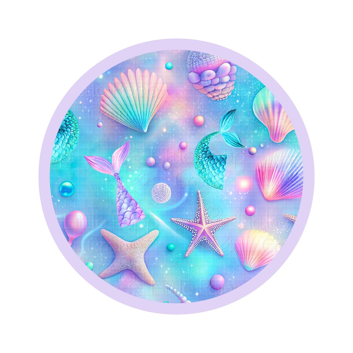 Magical Mermaid Shells Mini Quilted Bamboo Baby Blanket