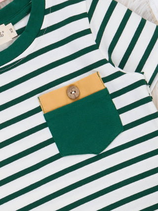 Nautical Stripes Pocket Outfit Green