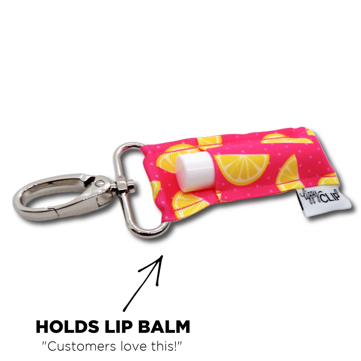 Lemons on Pink LippyClip® Lip Balm Holder for Chapstick