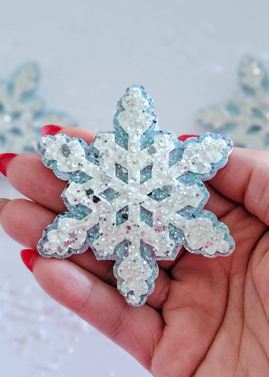 Icy Blue Snowflake Hair Clip