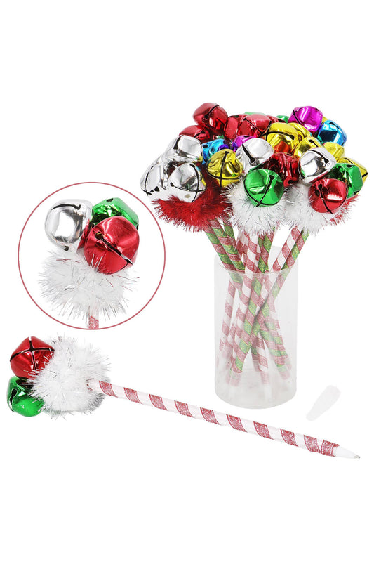 Christmas Jingle Bell Ornament Pen - 12 Pcs