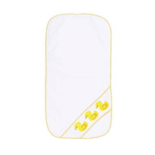 Yellow Duck Smocked Burp Cloth
