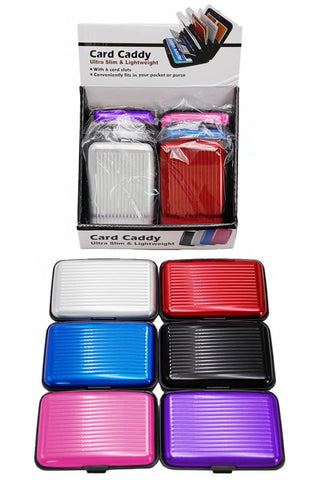 Metallic Glossed Safe Card Holder Caddy Case